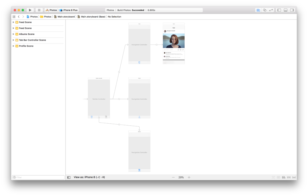 The main storyboard in Xcode