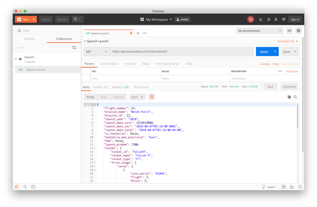 using postman to make network requests and to format JSON data