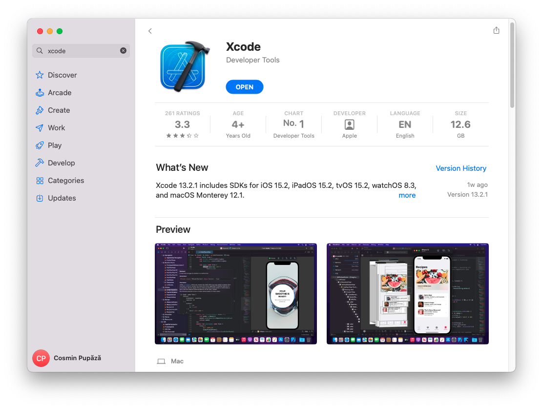 Download Xcode from the Mac App Store